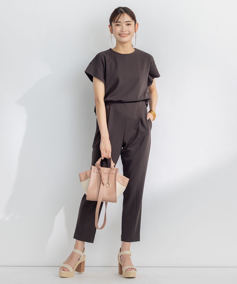 組曲 S 【吸湿・冷感・UVケア】ジョーゼットジャージーバックフリル Tブラウス 