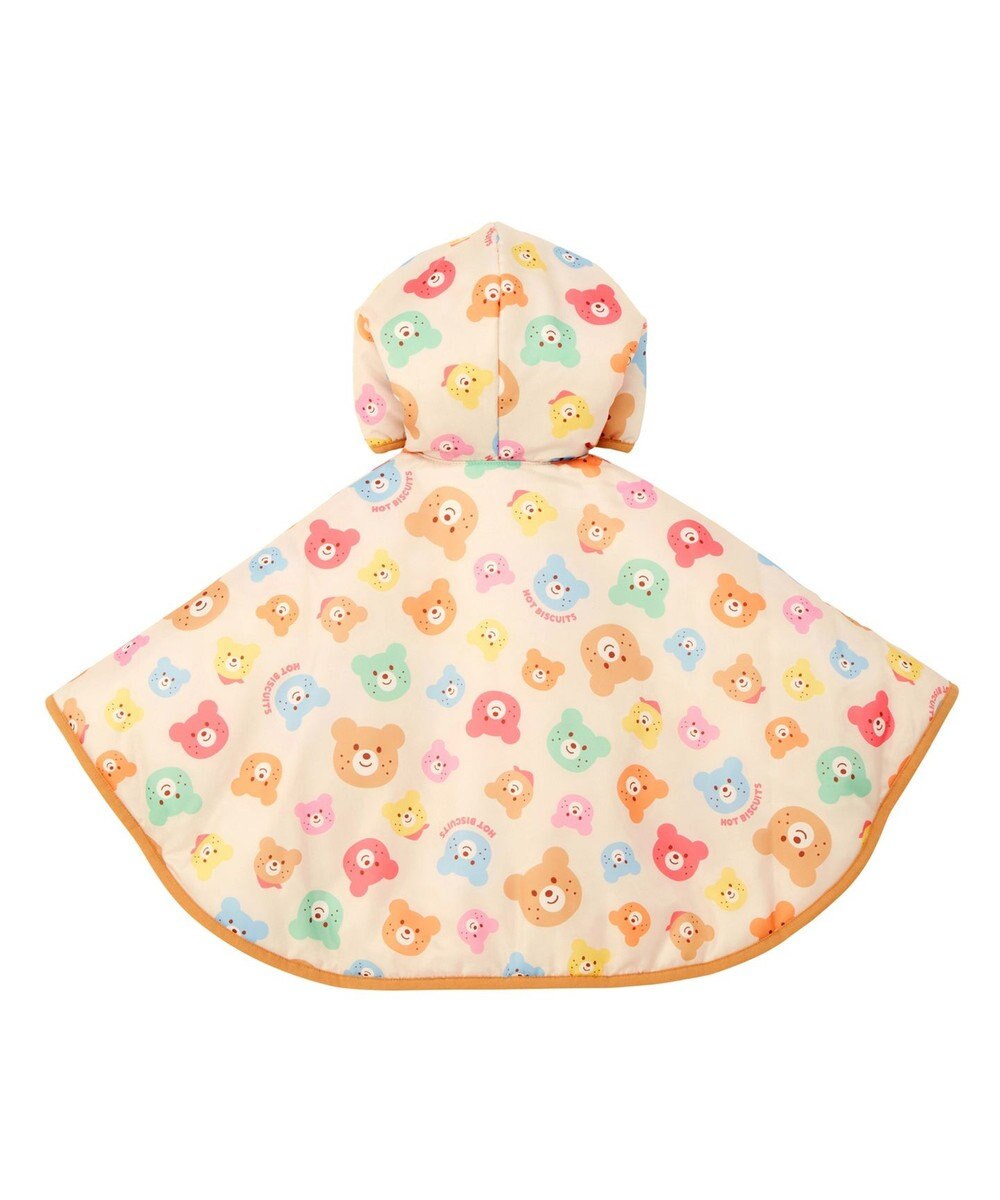 MIKI HOUSE HOT BISCUITS カラフルビーンズ 裏ボアフリース リバーシブル総柄マント 