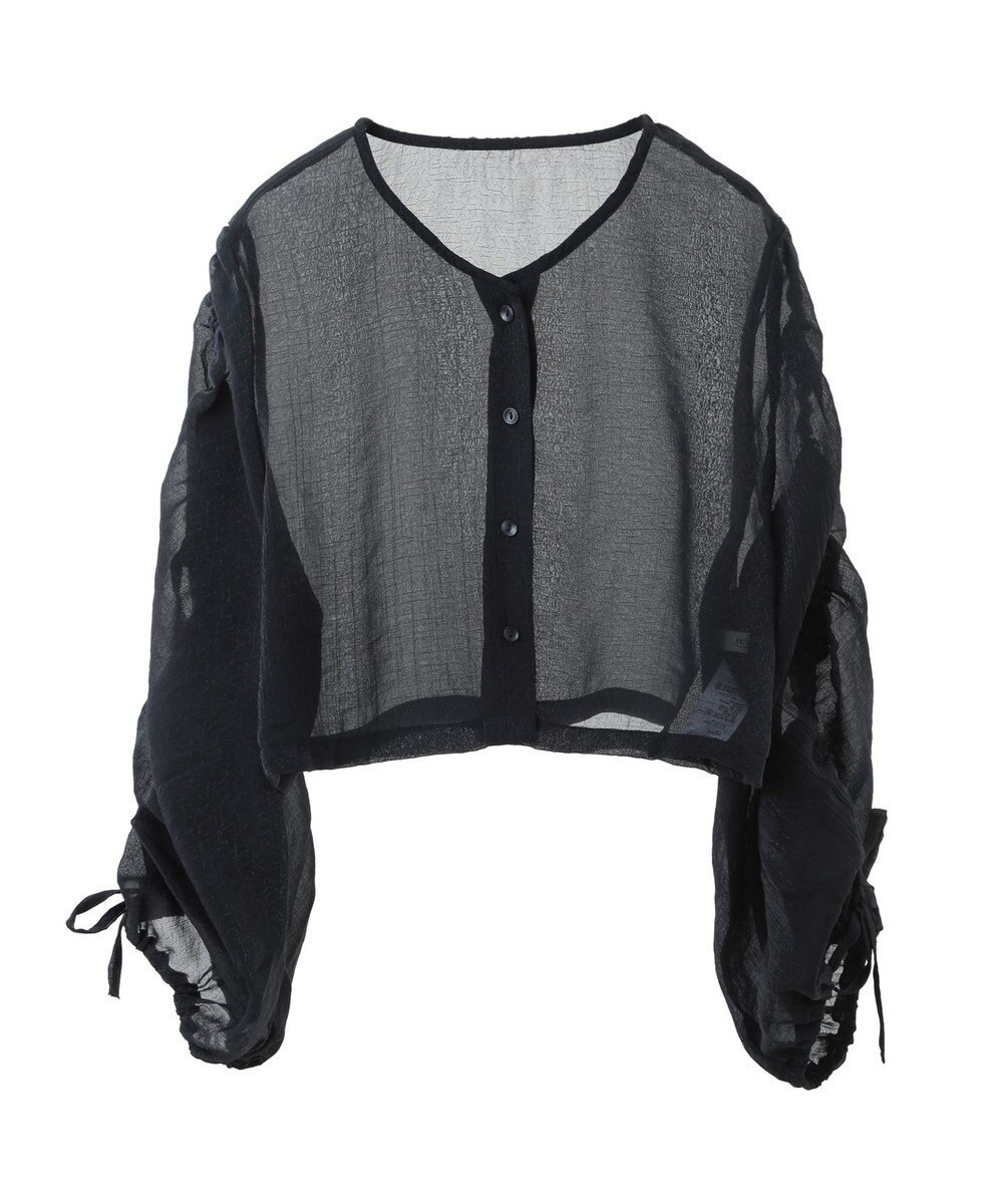 earth music&ecology キラキラシアーギャザーシャツ 