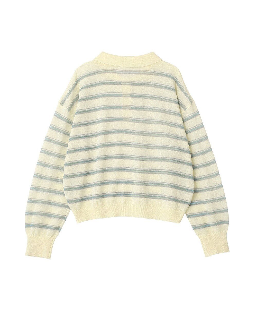 CRAFT STANDARD BOUTIQUE シアーボーダーポロ衿ニットプルオーバー 