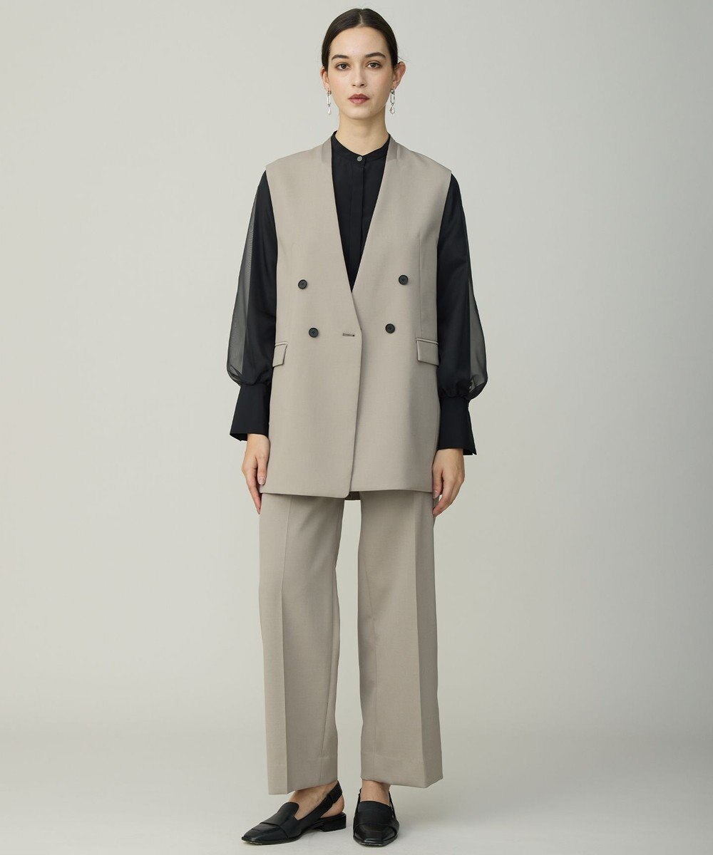 ICB L 【先行予約】 オーガンコンビシャーティング シアーレイヤードスリーブブラウス 