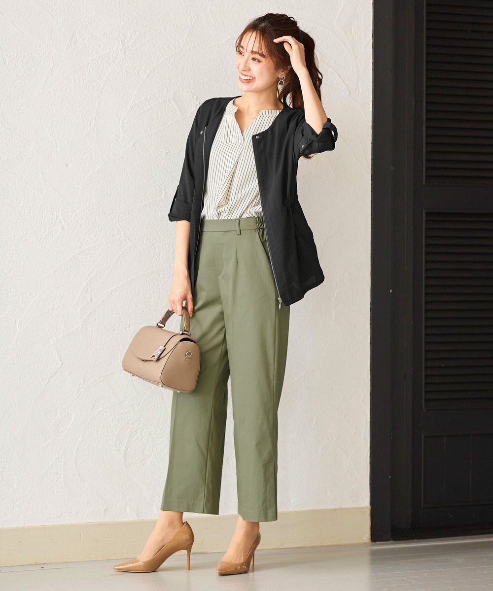 Tiaclasse L 【洗える】シルエットの変化を楽しめる麻調ドロストジャケット 