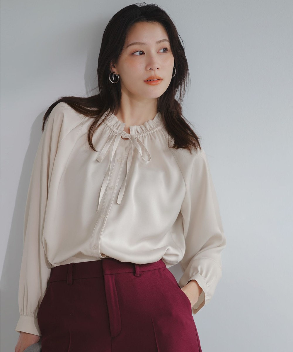 ANY SIS 【前後着用可能】ギャザーネック ブラウス 