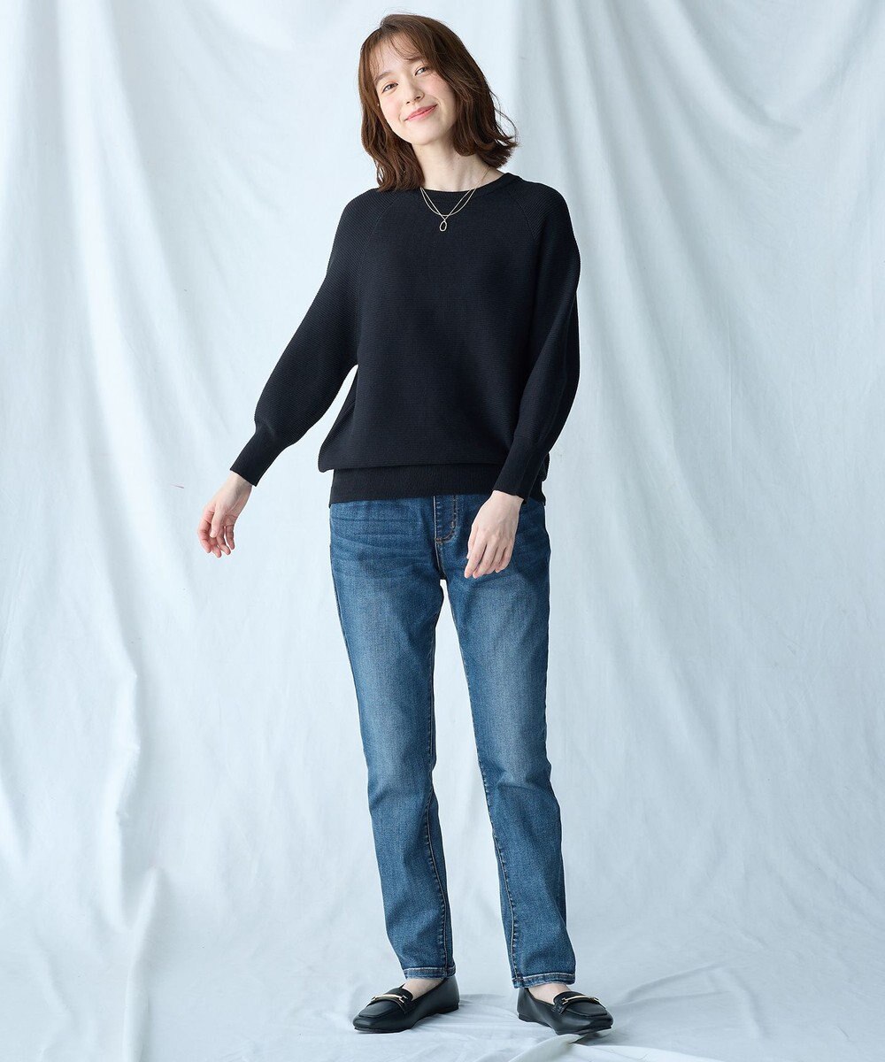 ANY L 【洗濯機可/6色展開】ラウンドネックガーターニット 