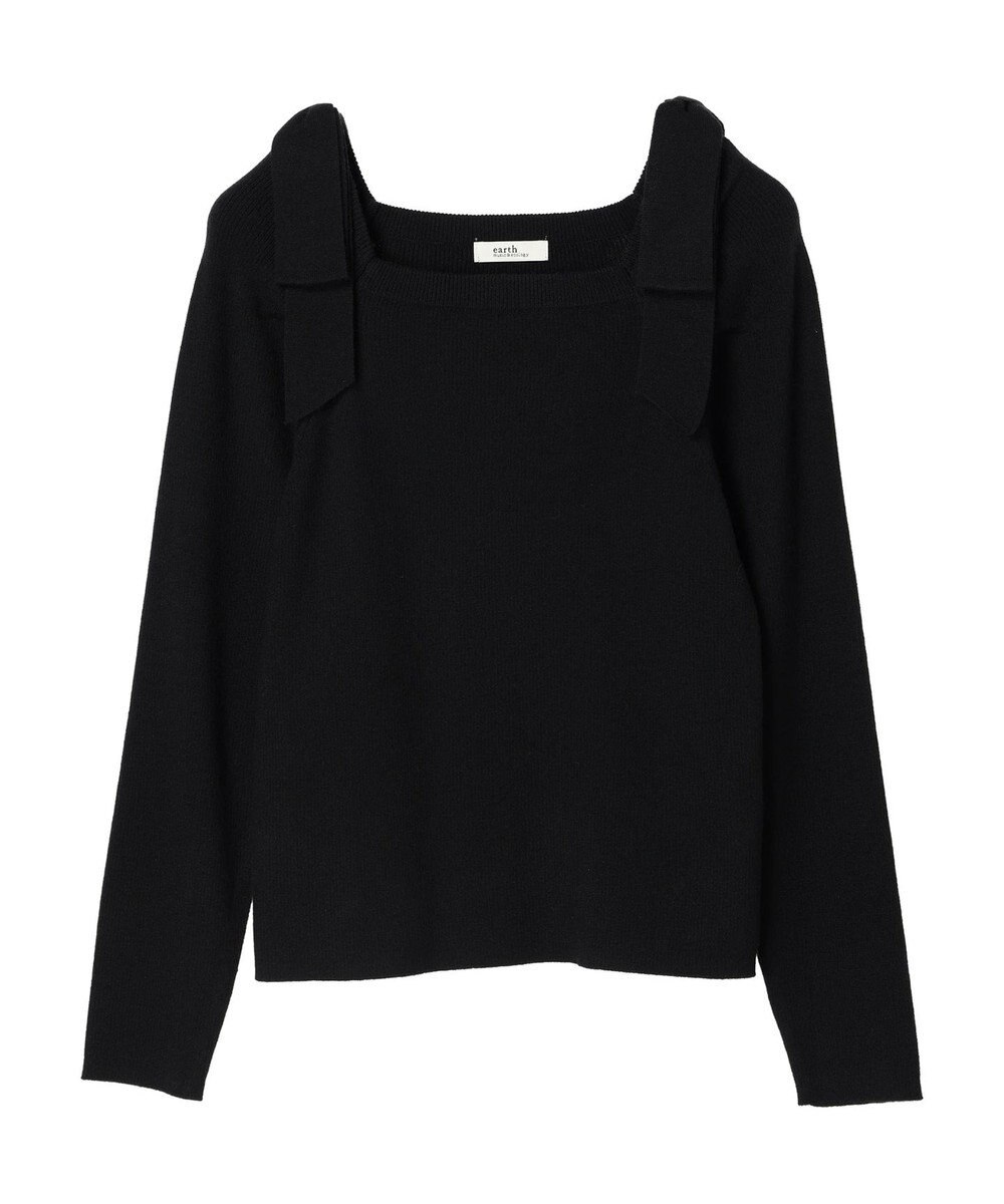 earth music&ecology 肩リボンニットプルオーバー 