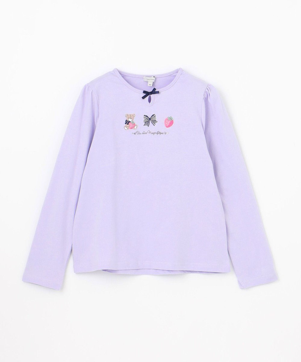 ANY KIDS テディベリー刺繍 長袖Tシャツ 