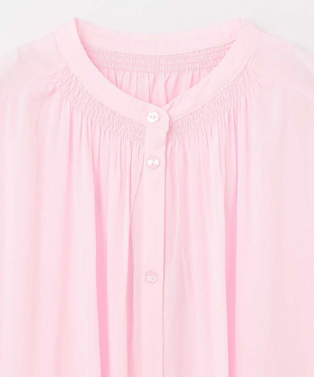 ANY 【洗える】シャーリングチュニック ブラウス 