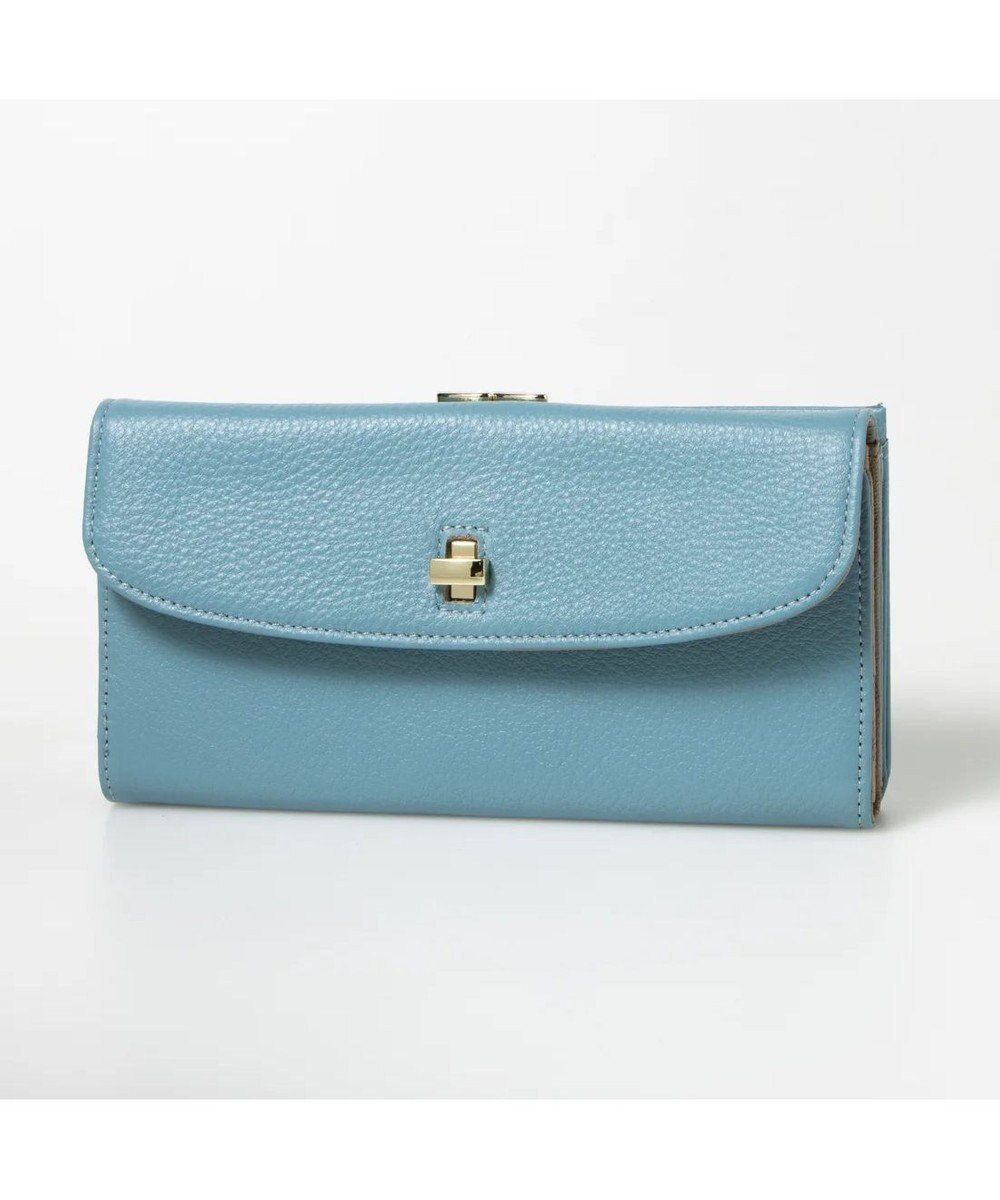 UNBILLION perche カラーコンビレザーかぶせ外がま口長財布 