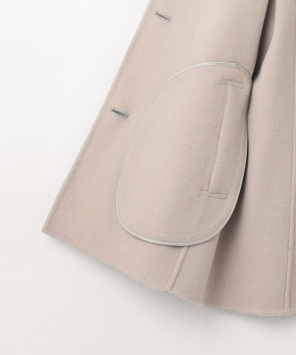 J.PRESS LADIES ウールナイロンリバー フード付き コート 