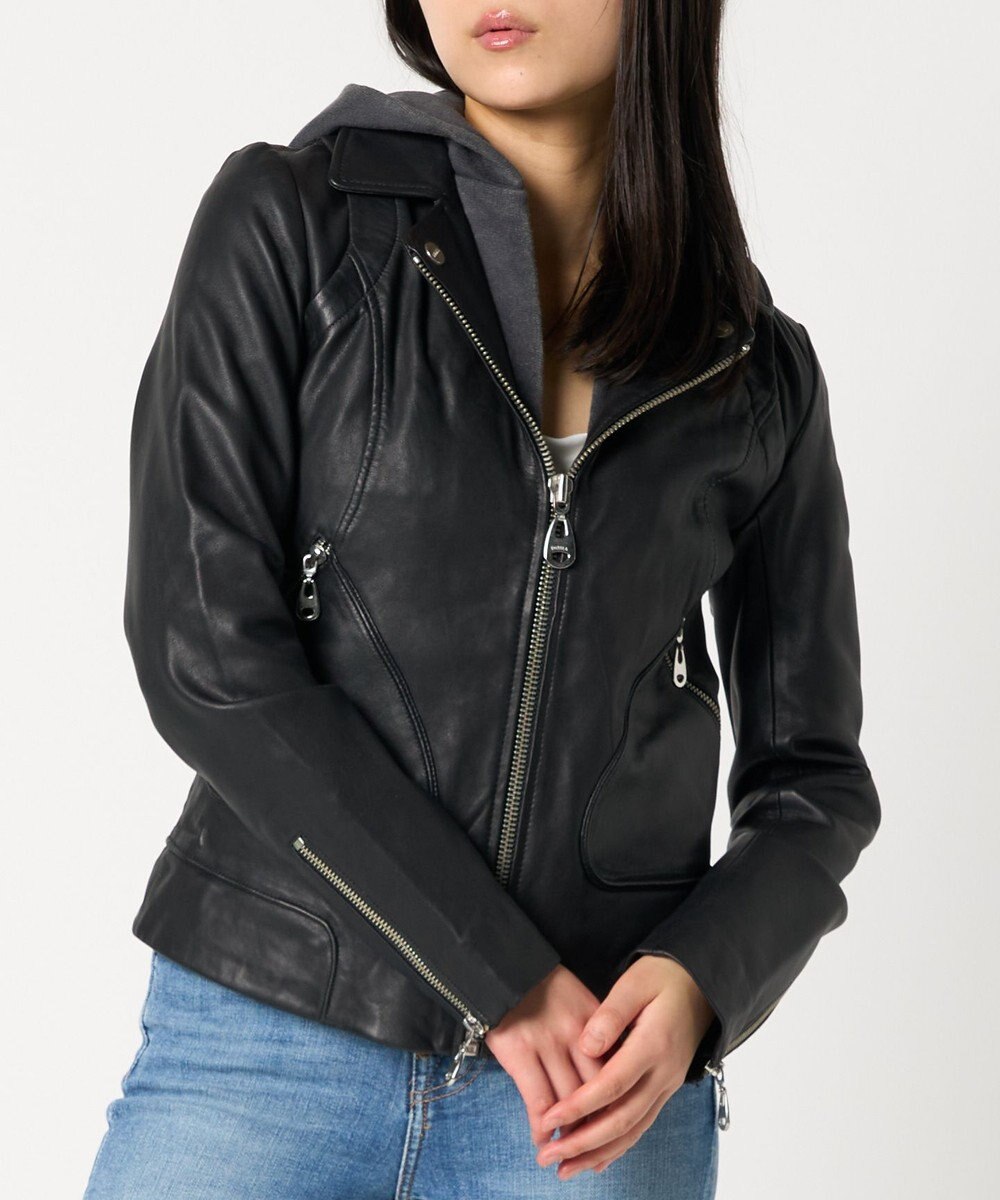 woadblue ＜DOMA＞HOODIE JACKET BLACK 