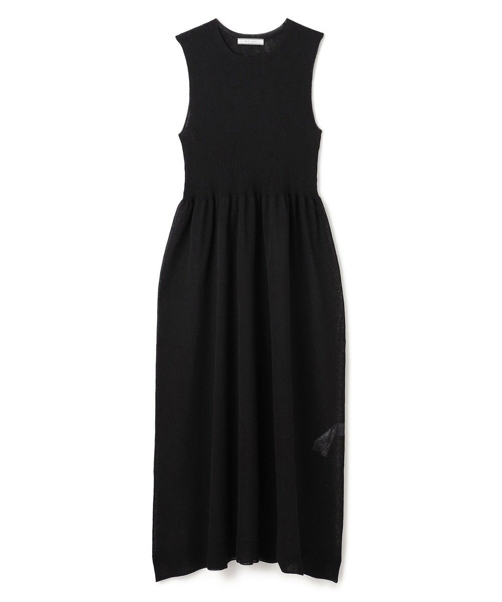 BEIGE， 【洗える】MILANO / リネン混シアーニットAラインワンピース 