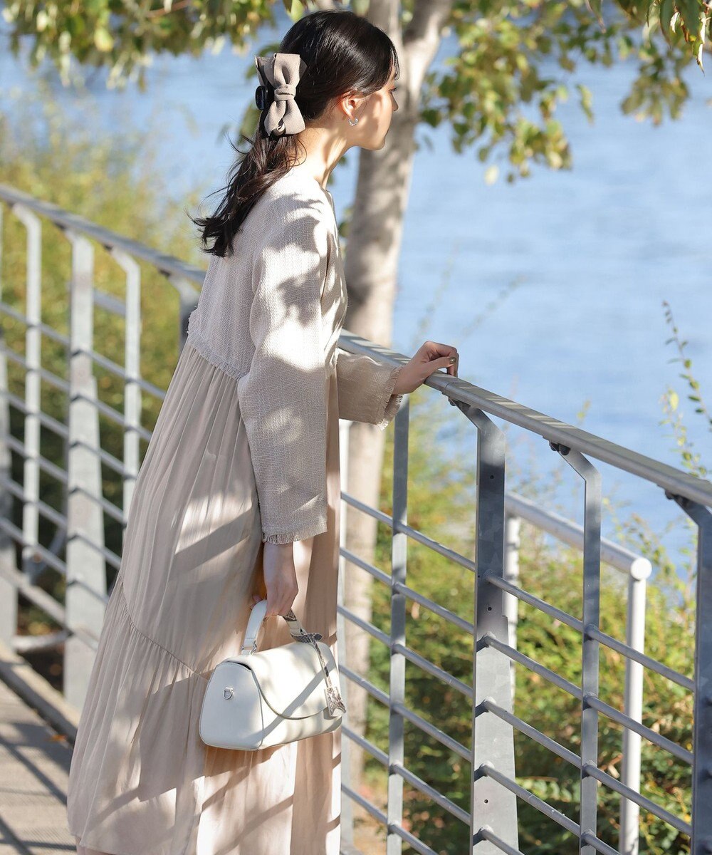 Tiaclasse 【洗える】ドッキングツイードワンピース 