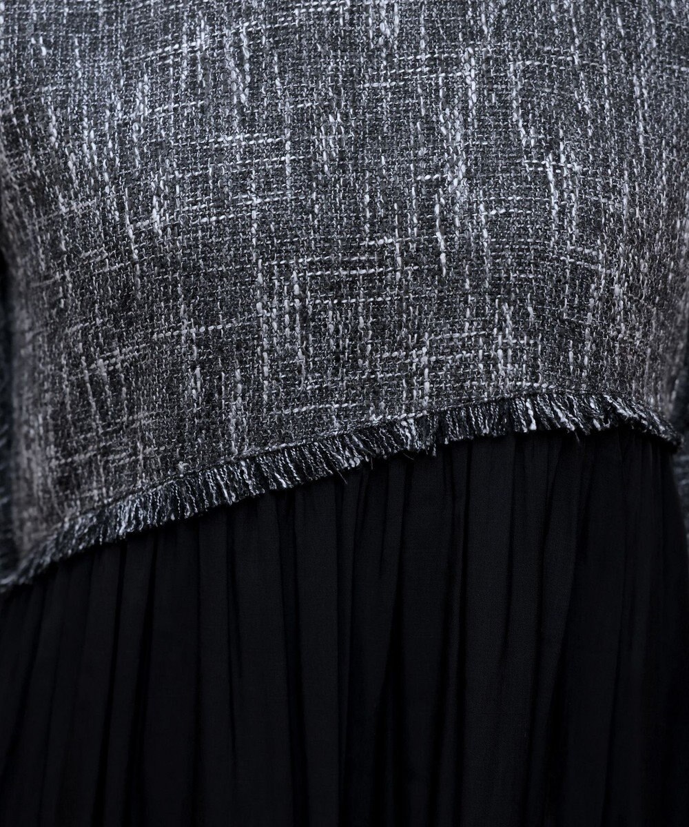 Tiaclasse 【洗える】ドッキングツイードワンピース 