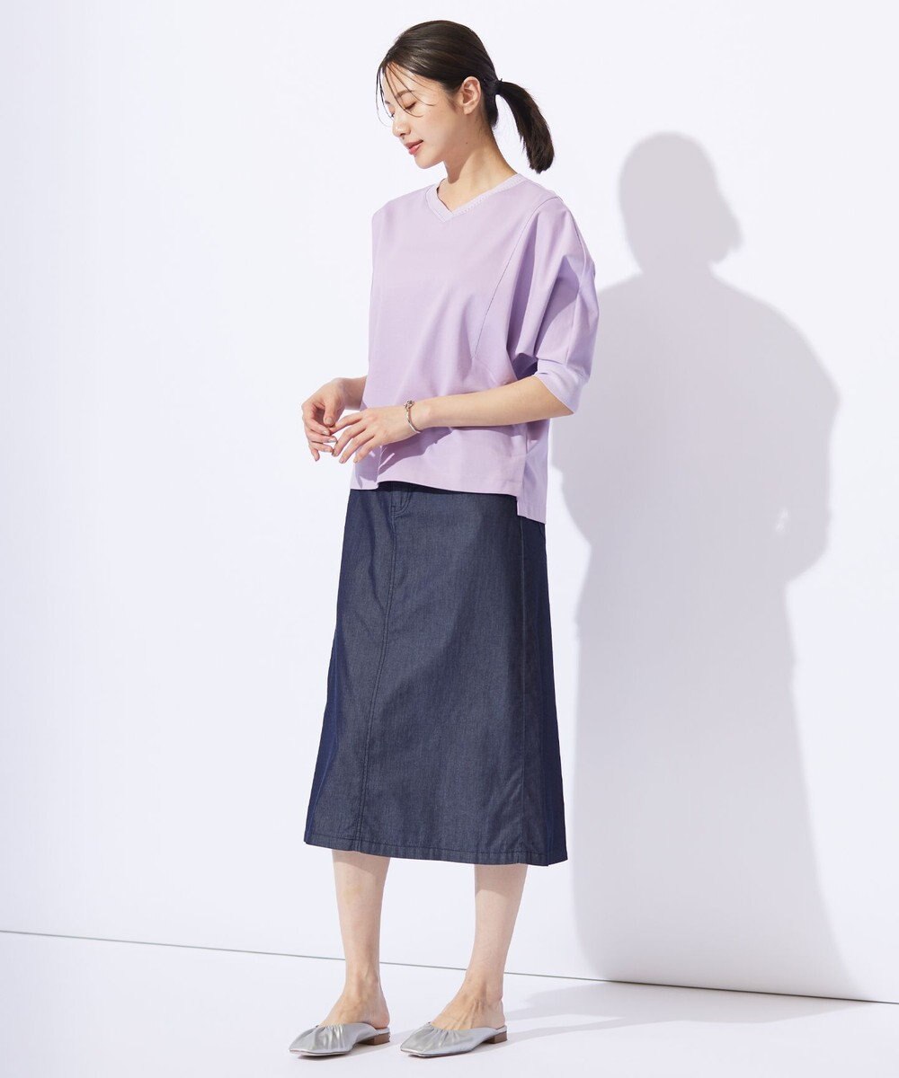 J.PRESS LADIES L TCポンチ ニットコンビ ドルマン カットソー 