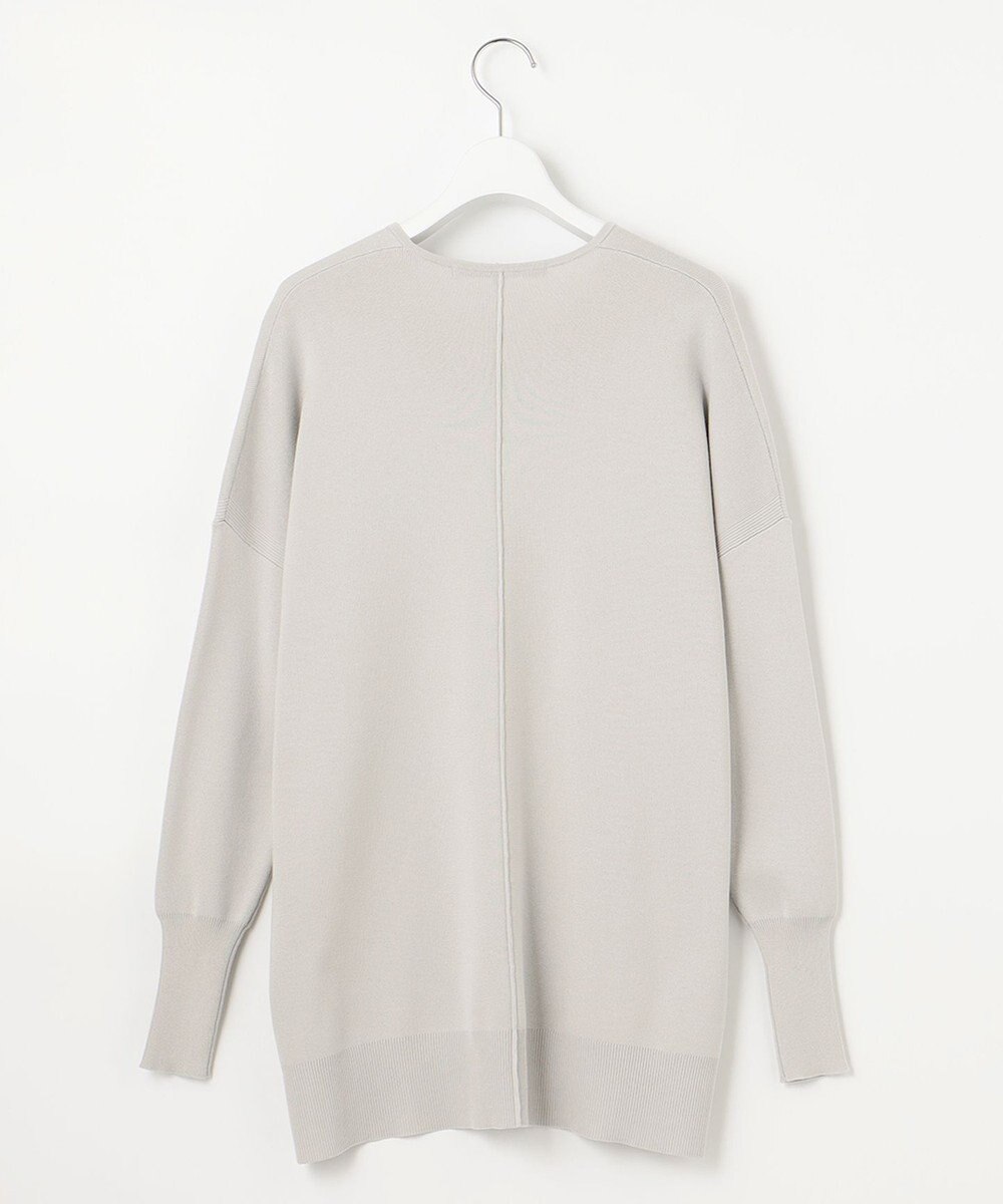 自由区 【WEB限定カラー有/洗える】コットンアセテート チュニック丈ニット 