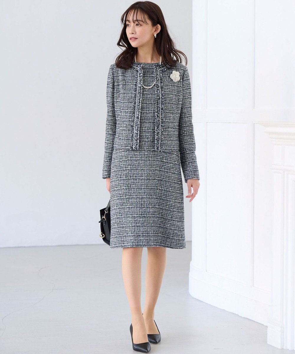 組曲 S 【KUMIKYOKU NAVY】ラメループモールツイード ジャケット 