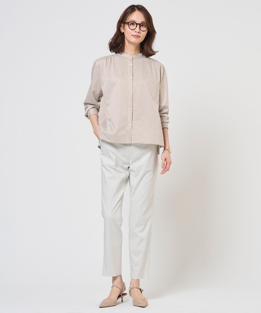 J.PRESS LADIES 【WEB限定カラーあり】セルロースリネンストレッチ テーパード パンツ 