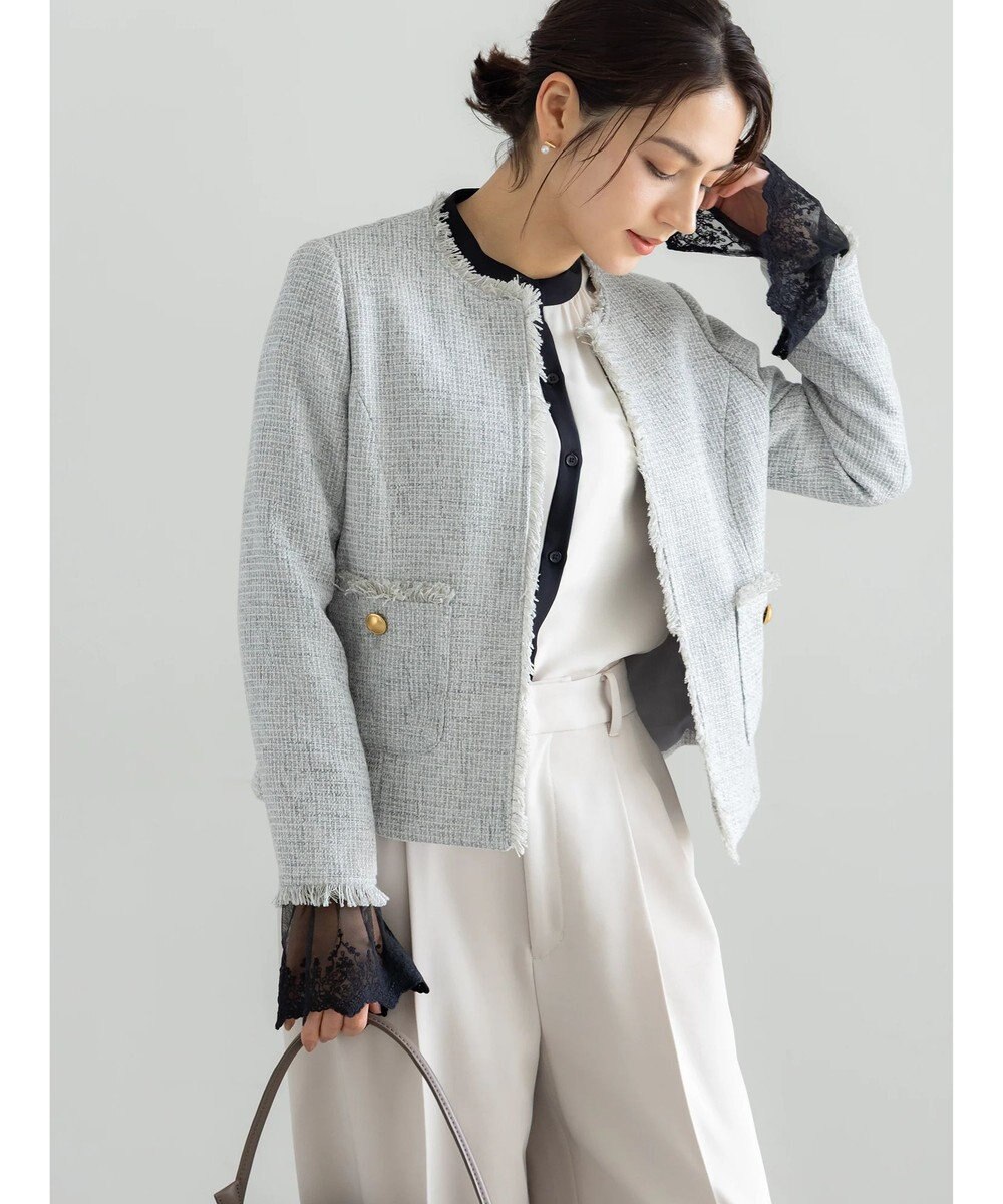 Te chichi 【セレモニーアイテム】ツイードノーカラージャケット 