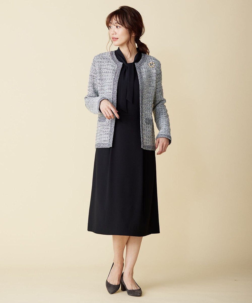 J.PRESS LADIES 【洗える】TWEED KNIT カーディガン 