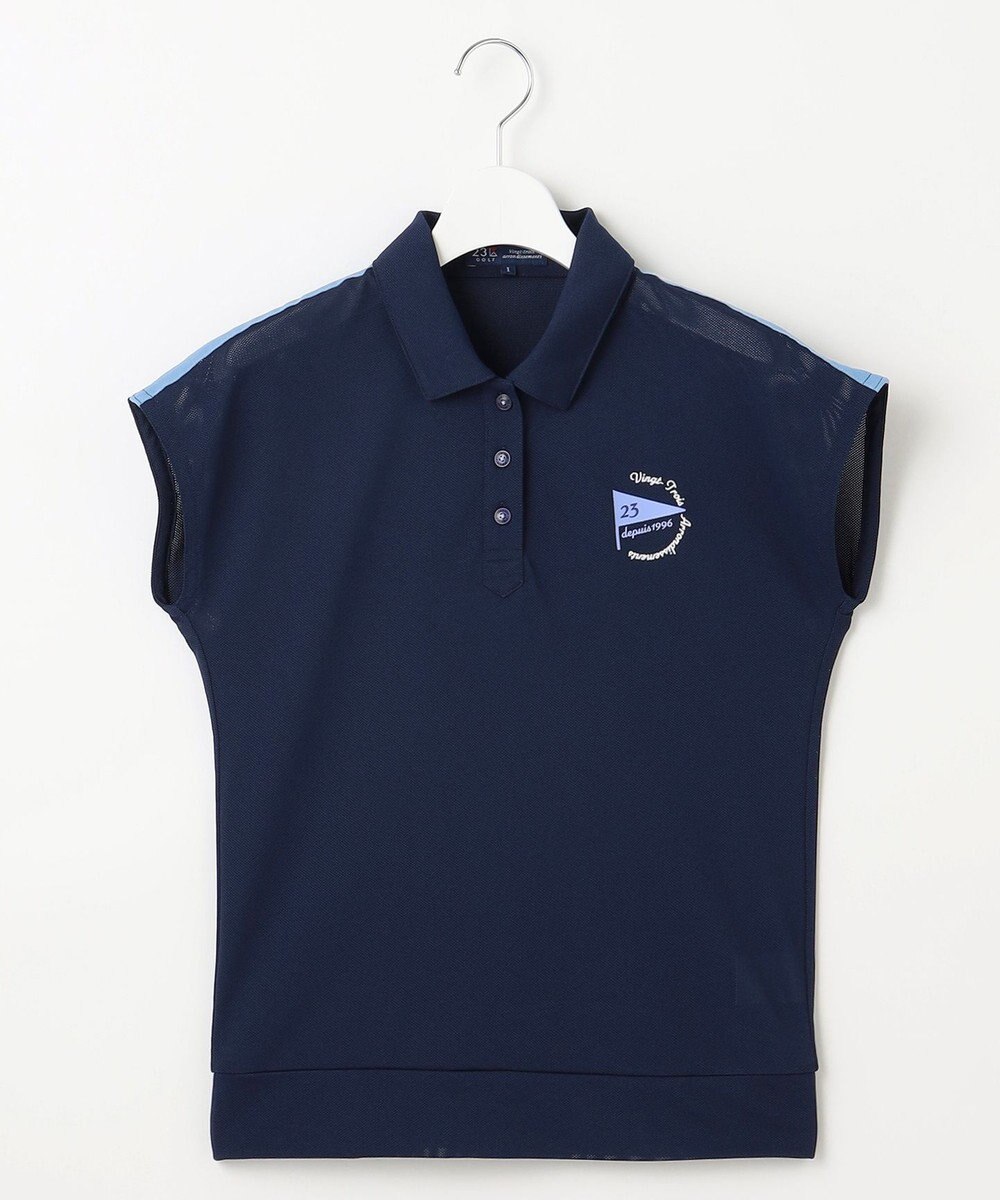 23区GOLF 【WOMEN】【吸水速乾/UVカット】メッシュフレンチポロシャツ 