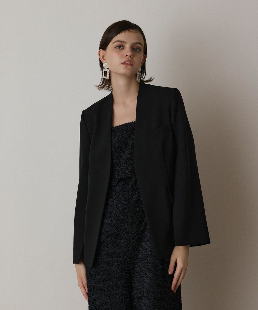 GRACE CONTINENTAL ダブルクロスノーカラージャケット 