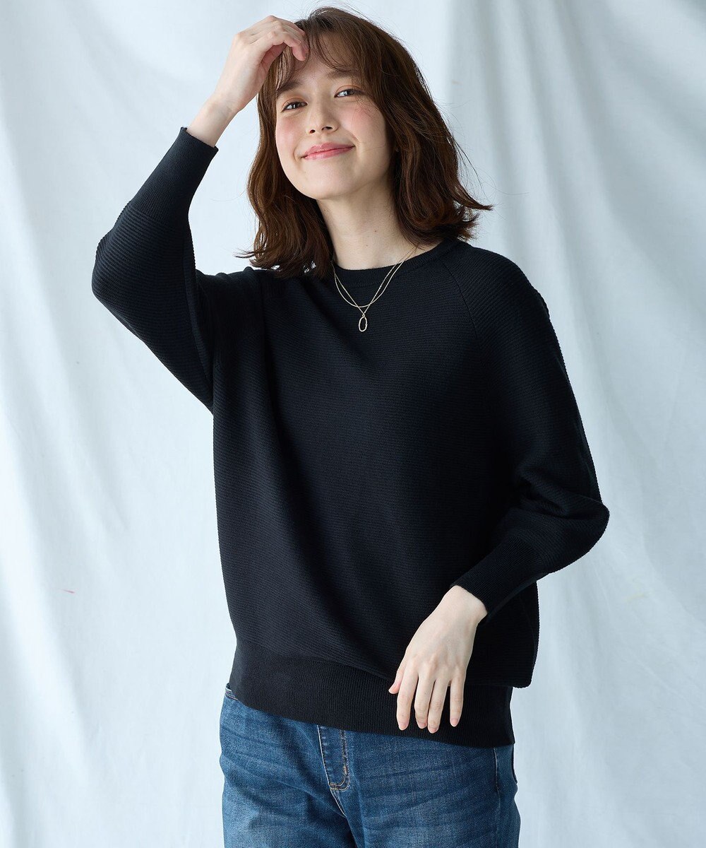 ANY L 【洗濯機可/6色展開】ラウンドネックガーターニット 