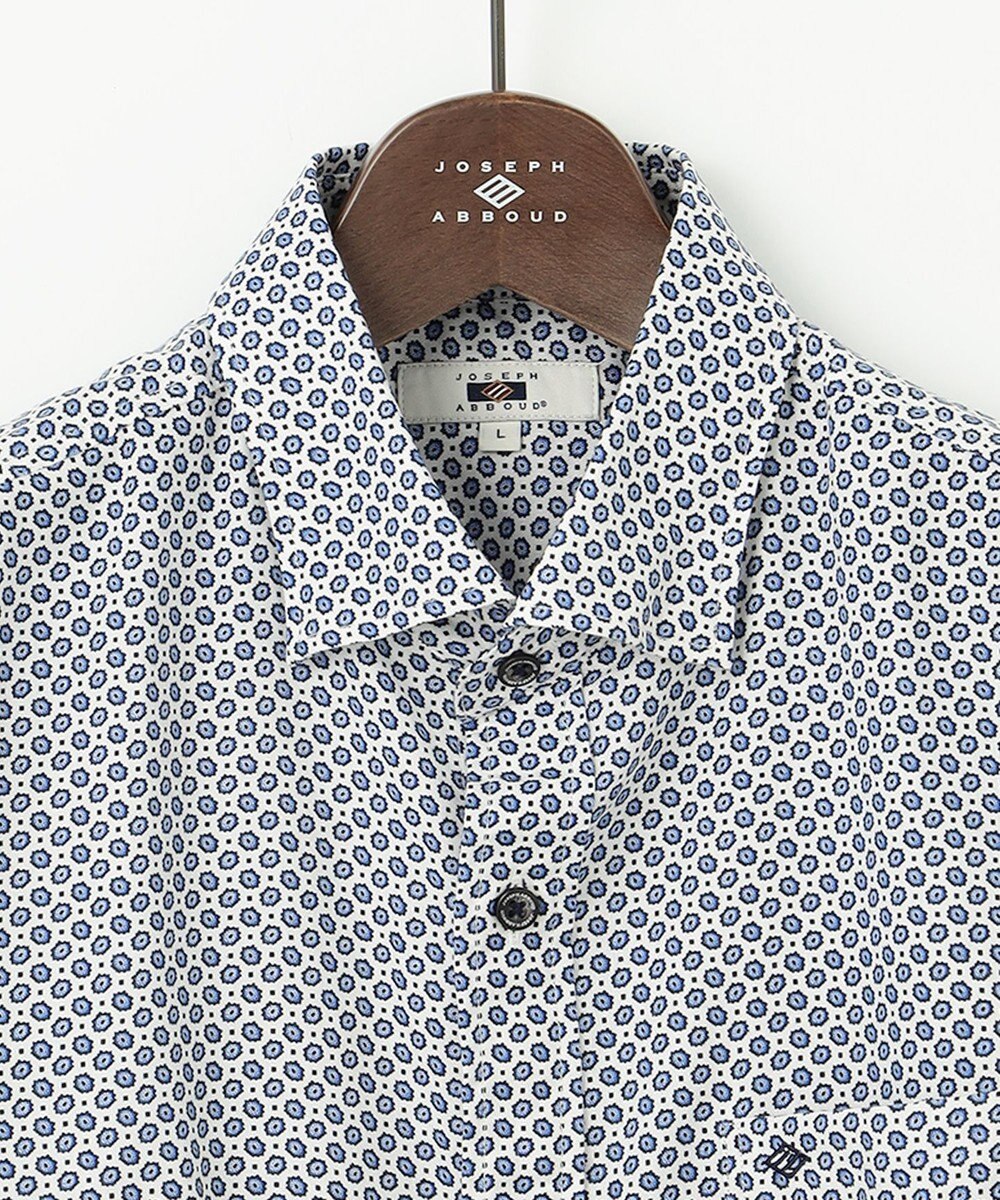 JOSEPH ABBOUD 【キングサイズ・エコ素材】 ヘキサゴンジオメトリックパターン シャツ 