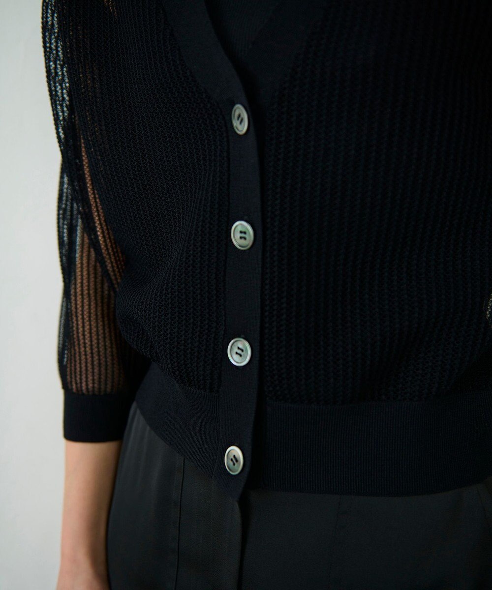 GRACE CONTINENTAL メッシュニットカーディガン 