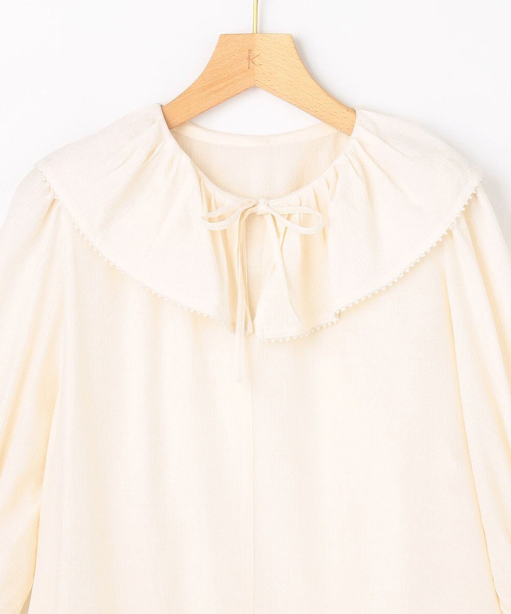 組曲 【先行予約】【WEB限定】シアーリンクルクロス フリル襟ブラウス 