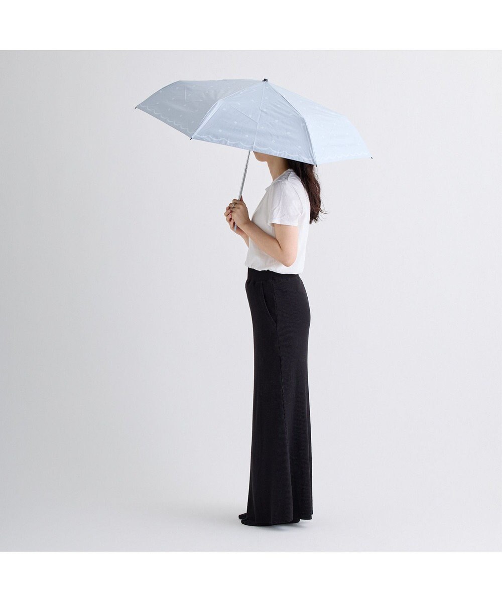 MOONBAT 晴雨兼用日傘 折りたたみ傘 ドット×スカラー／遮光 遮熱 UV 