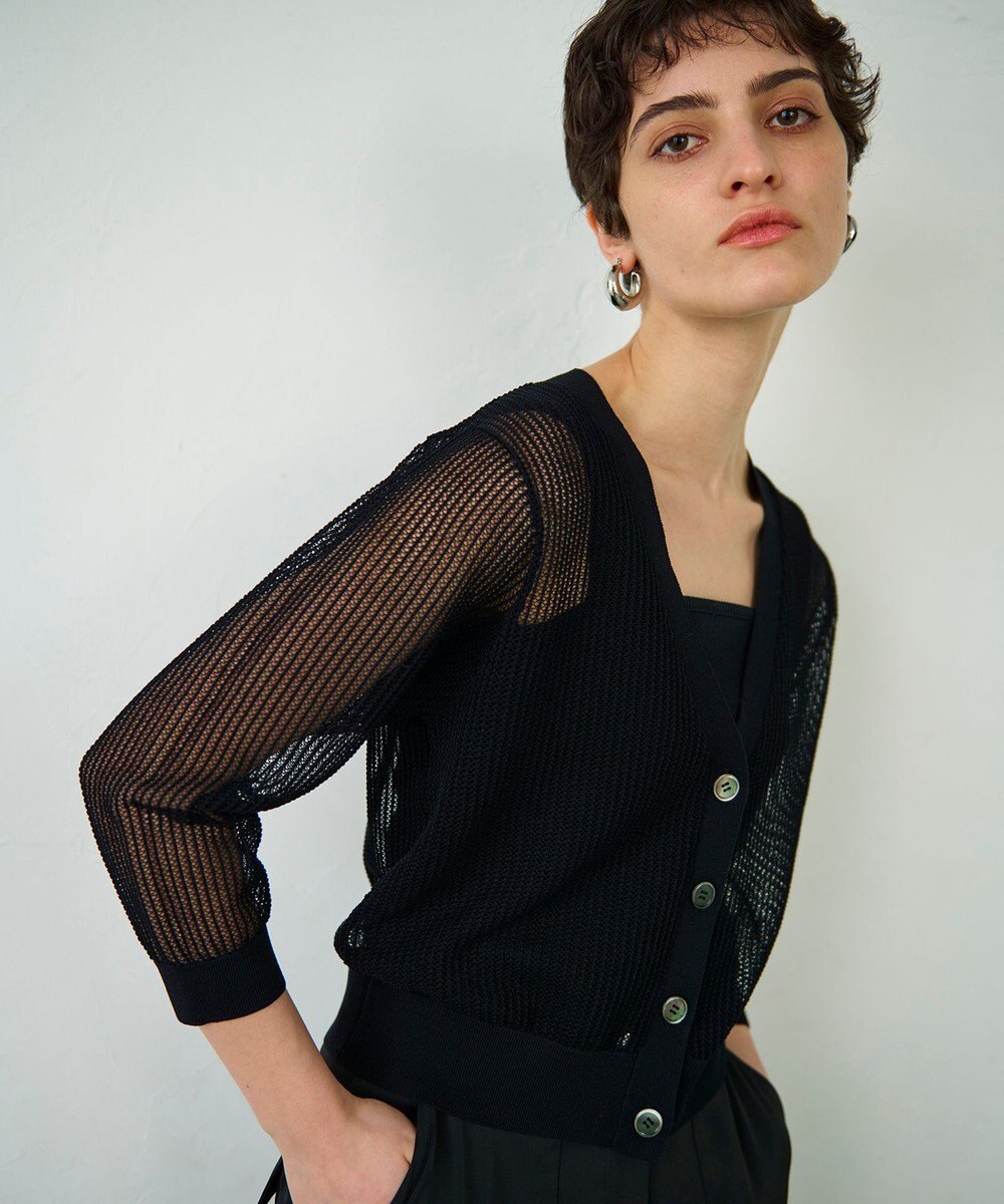 GRACE CONTINENTAL メッシュニットカーディガン 