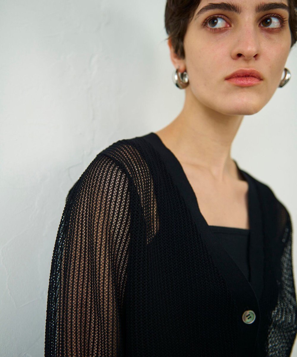 GRACE CONTINENTAL メッシュニットカーディガン 