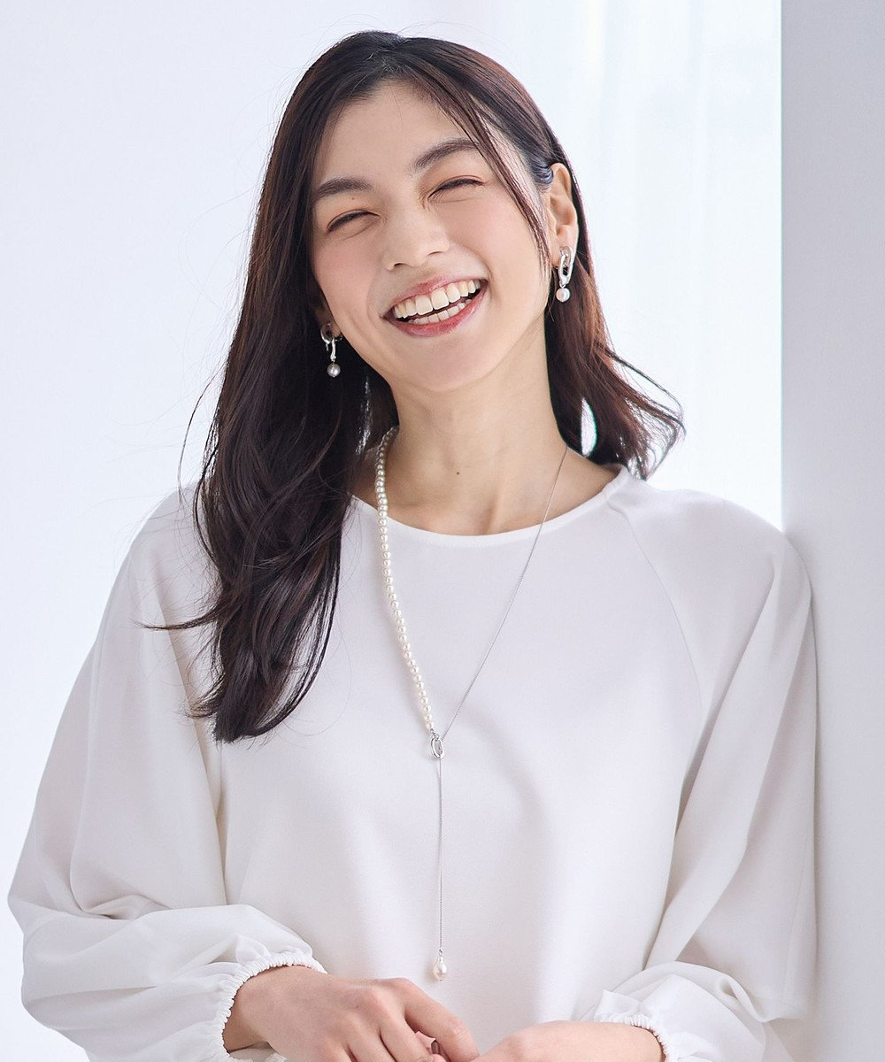 ANY パールラリエットネックレス 