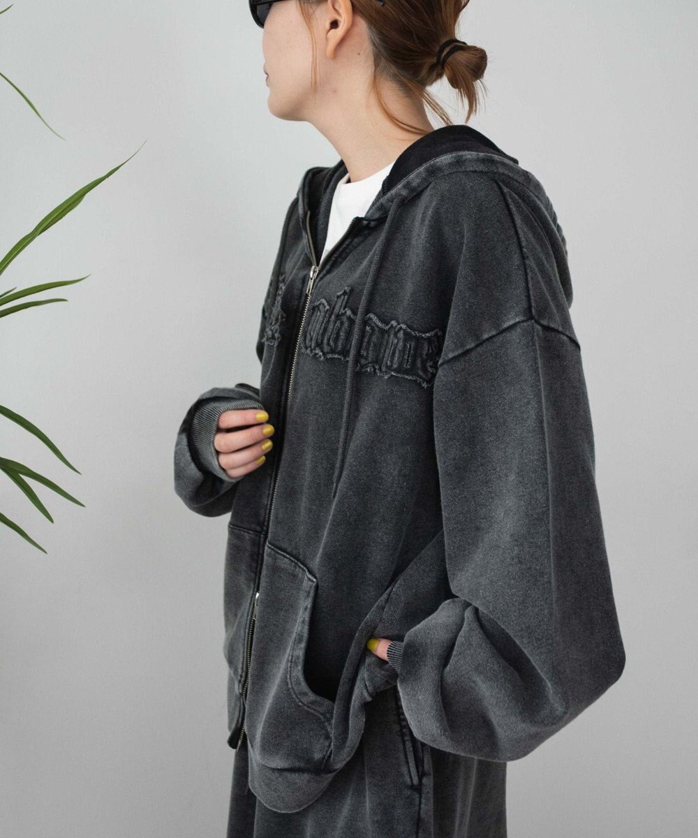 WEGO ロゴヴィンテージウォッシュジップパーカー 