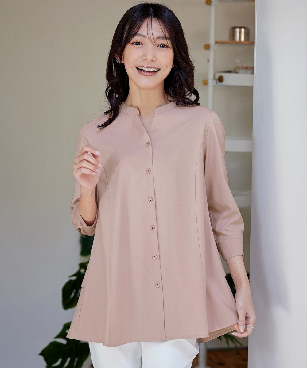 Tiaclasse L 【洗える】バックタックフレアチュニック 