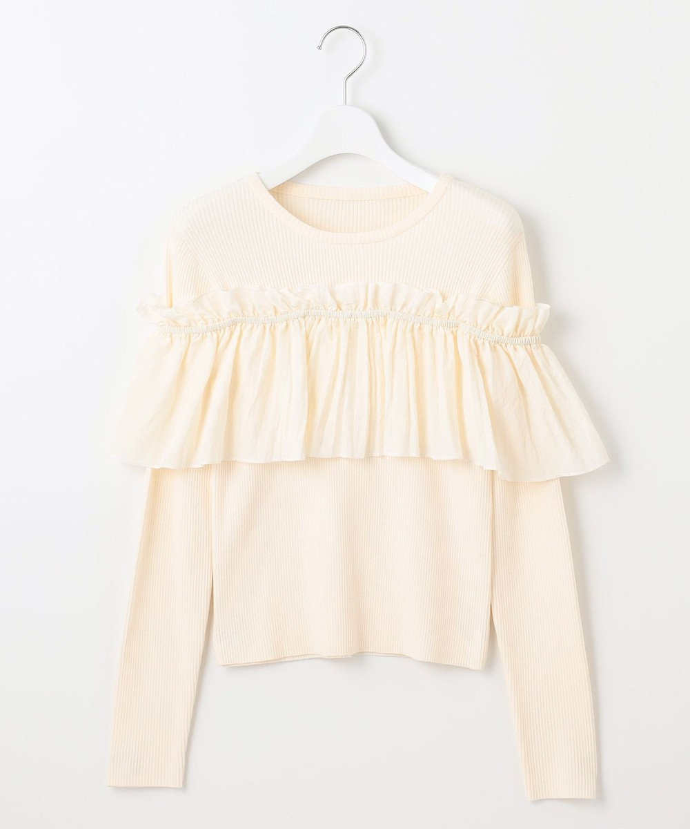 Feroux 【洗える】3way フリルニットトップス 