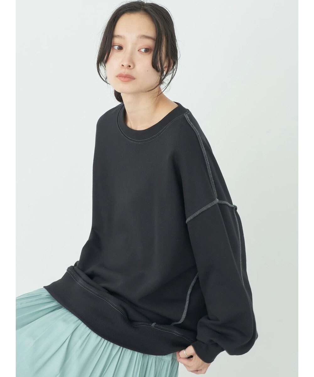 earth music&ecology 配色ルーズスウェット 
