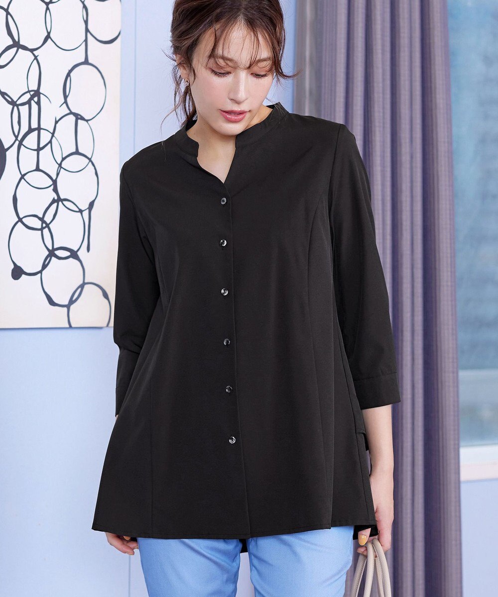 Tiaclasse L 【洗える】バックタックフレアチュニック 