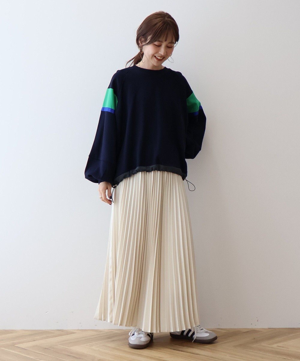 AMERICAN HOLIC 異素材ドロストラインスウェット 