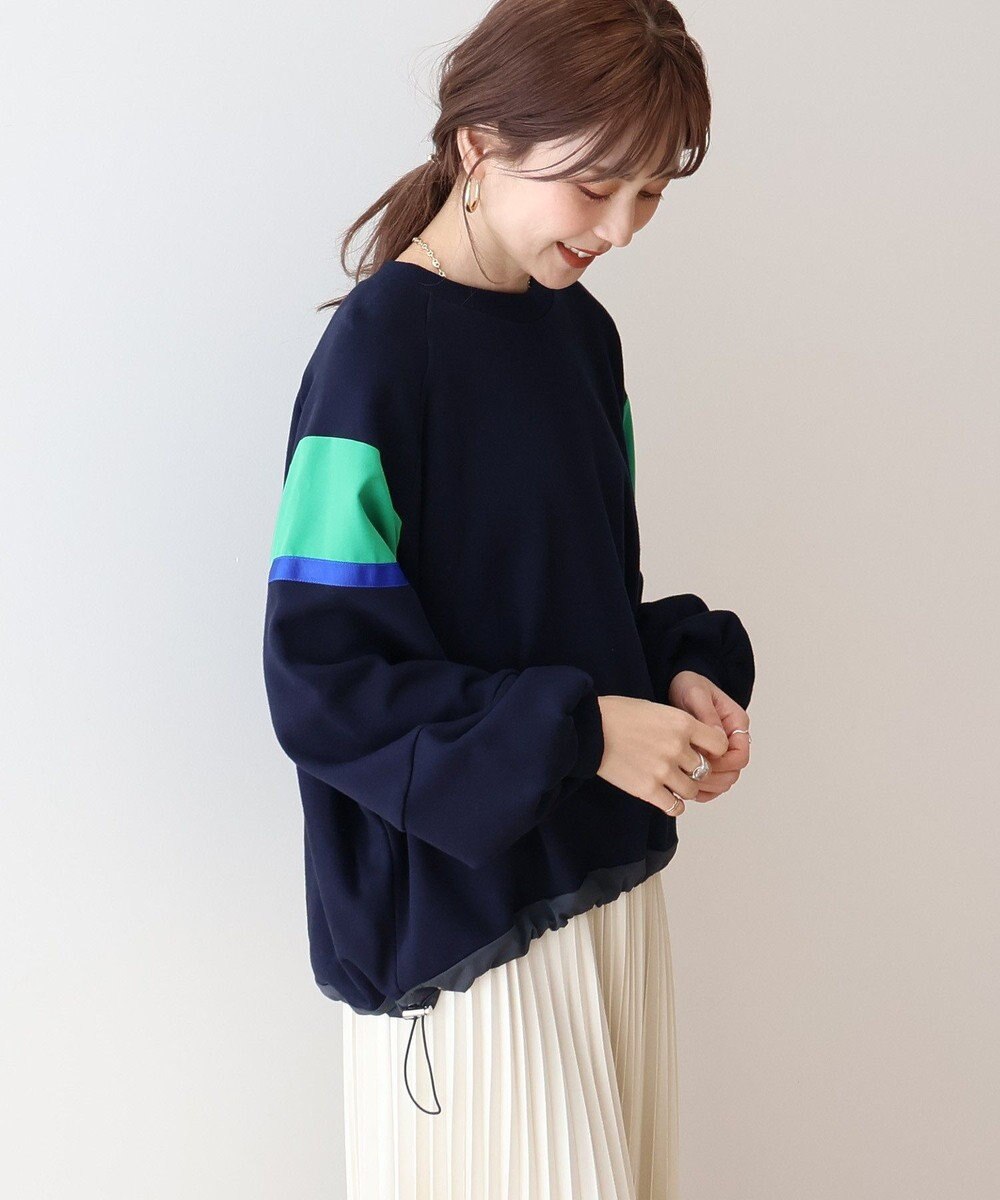 AMERICAN HOLIC 異素材ドロストラインスウェット 