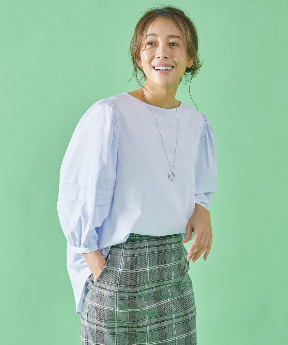 ANY 【UVカット/抗菌防臭/吸水速乾】エニィファンクション袖タックブラウス 