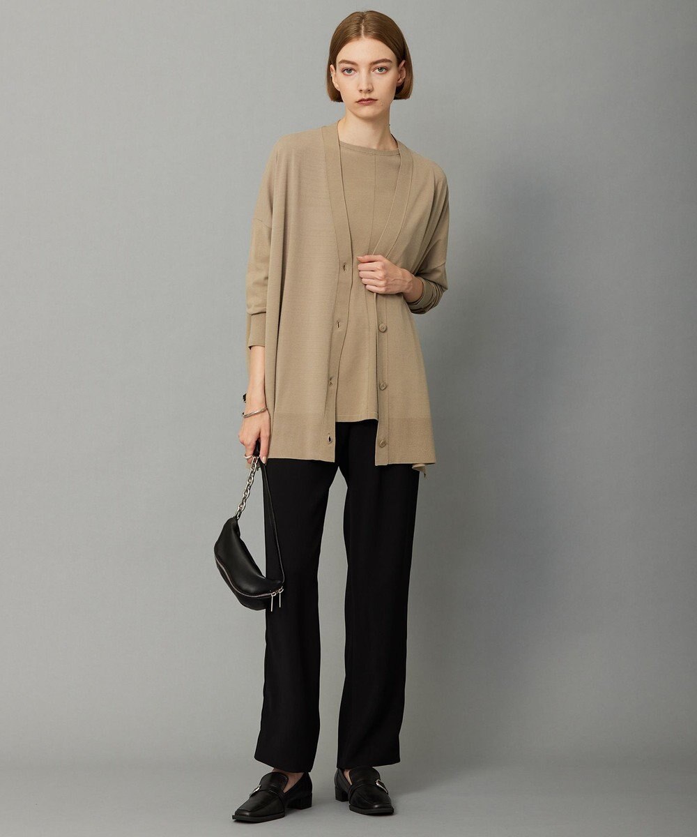 ICB 【洗える】ヴィスコースワイド Vネックカーディガン 