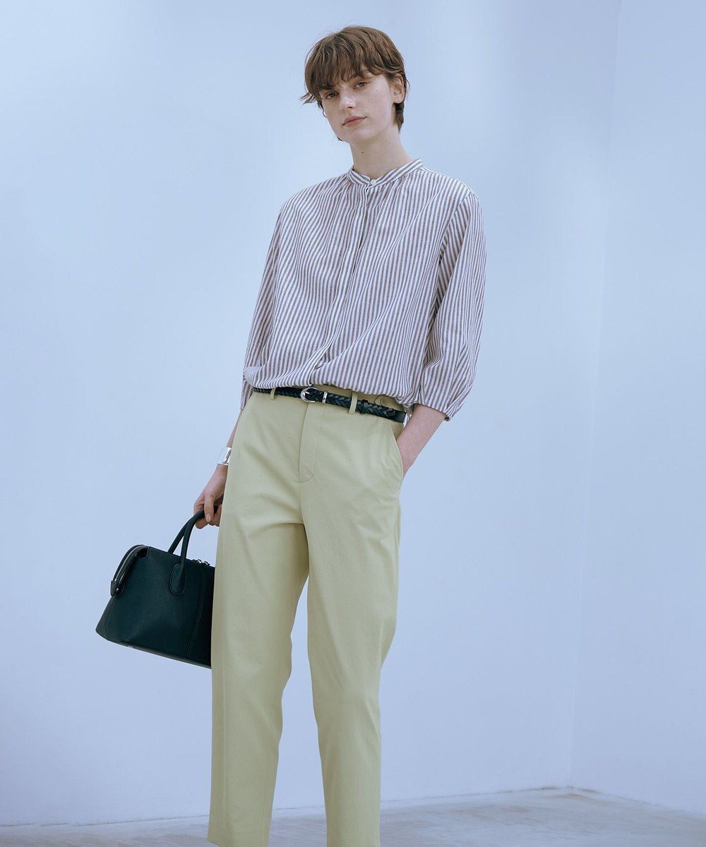 J.PRESS LADIES L 【洗える・接触冷感・UVケア・吸水速乾・防透け】麻シェルドライ テーパード パンツ 