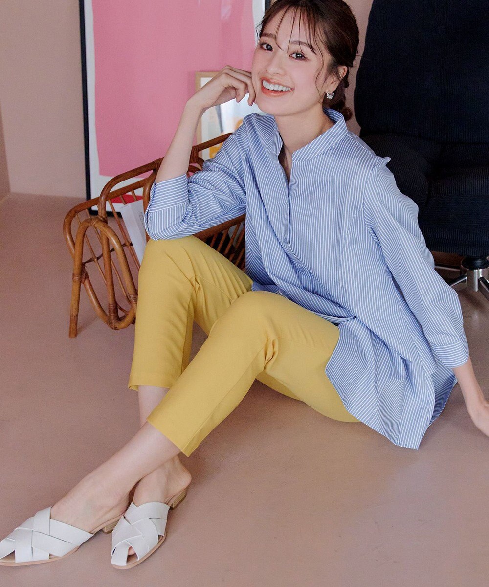 Tiaclasse L 【洗える】バックタックフレアチュニック 