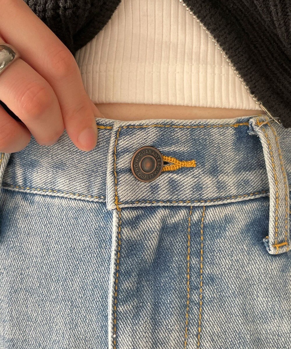 WEGO 【新色追加/美脚/XSSMLサイズ展開】ストレートデニムパンツ 