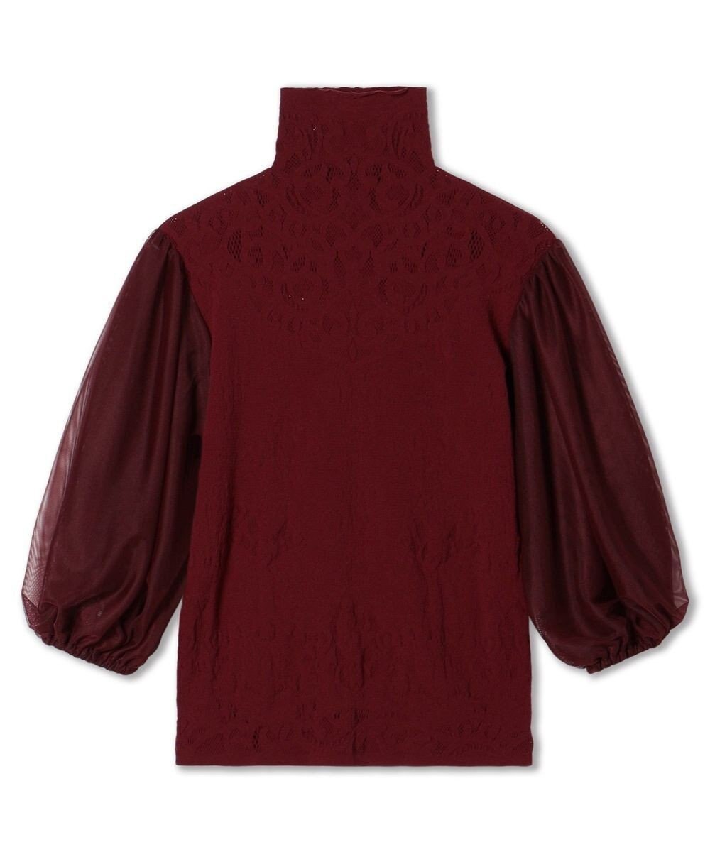 Chacott 【ノーソーイングニット】チュールスリーブハイネックトップ 