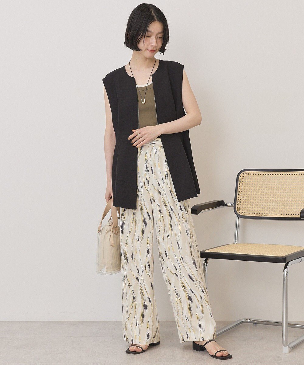 AMERICAN HOLIC 【イージーケア】リネンライクペプラムベスト 