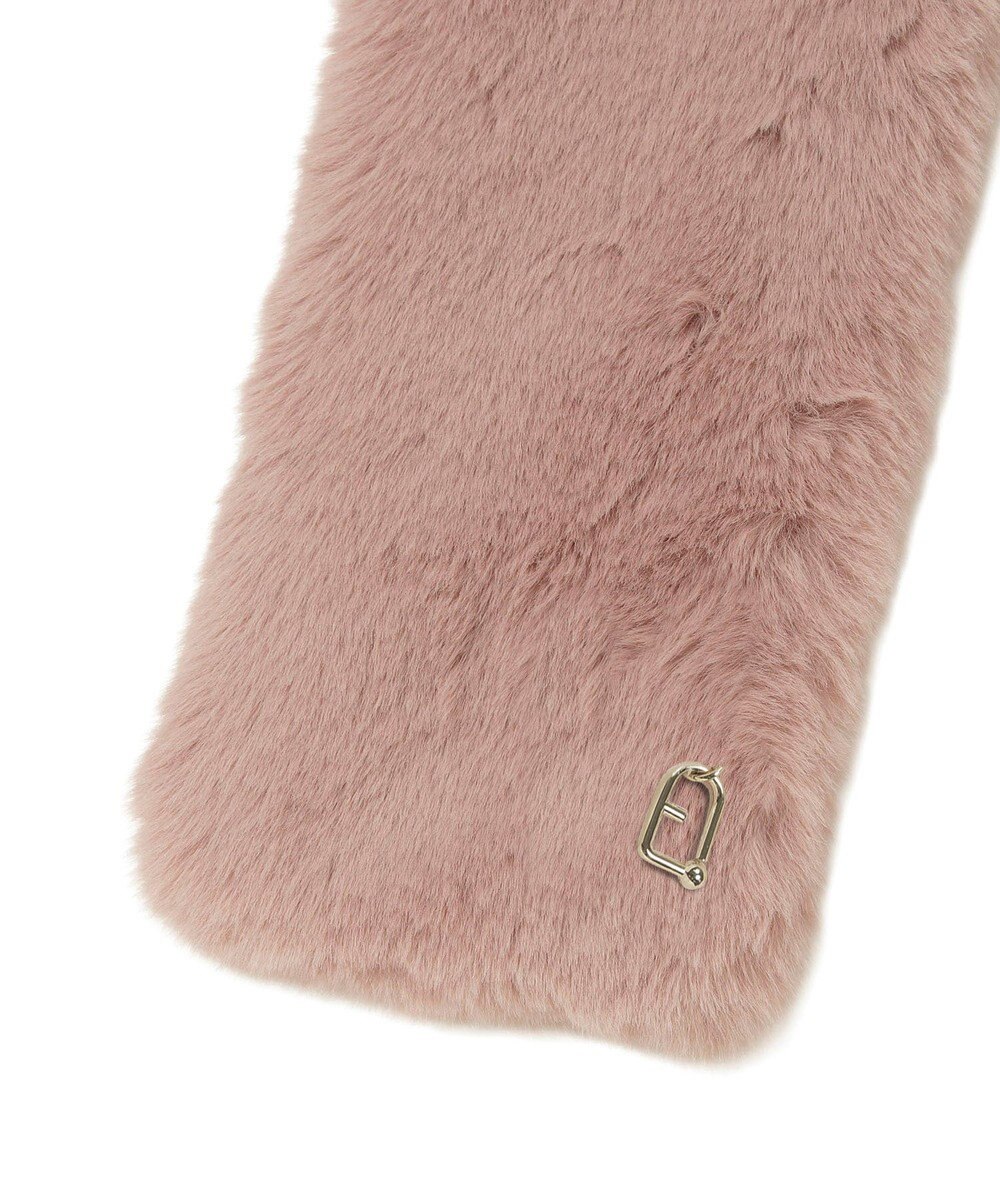 MOONBAT FURLA（フルラ）ベルト差し込みファーティペット アーチロゴ フェイクファー 