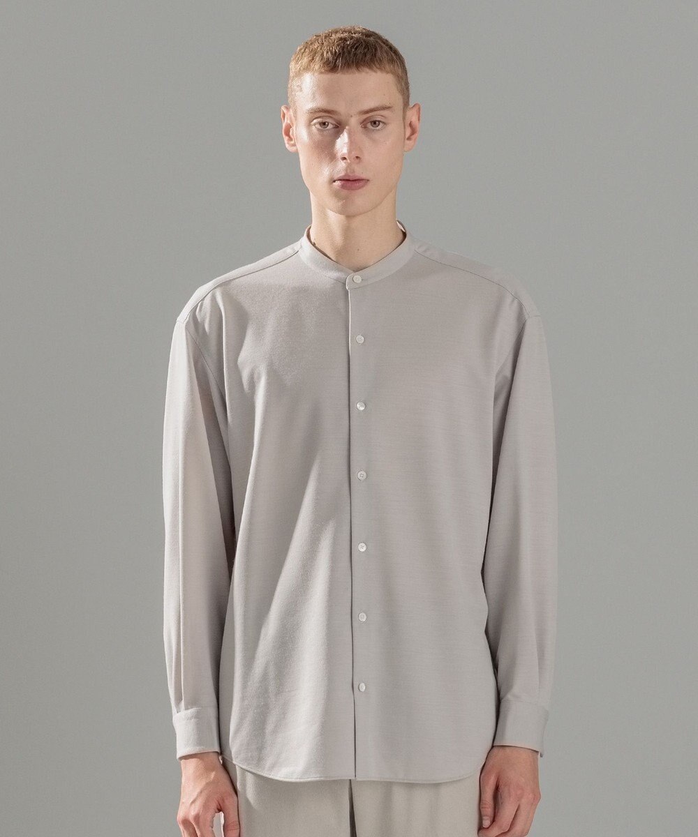 JOSEPH HOMME ウールツイストジャージー　バンドカラーシャツ 