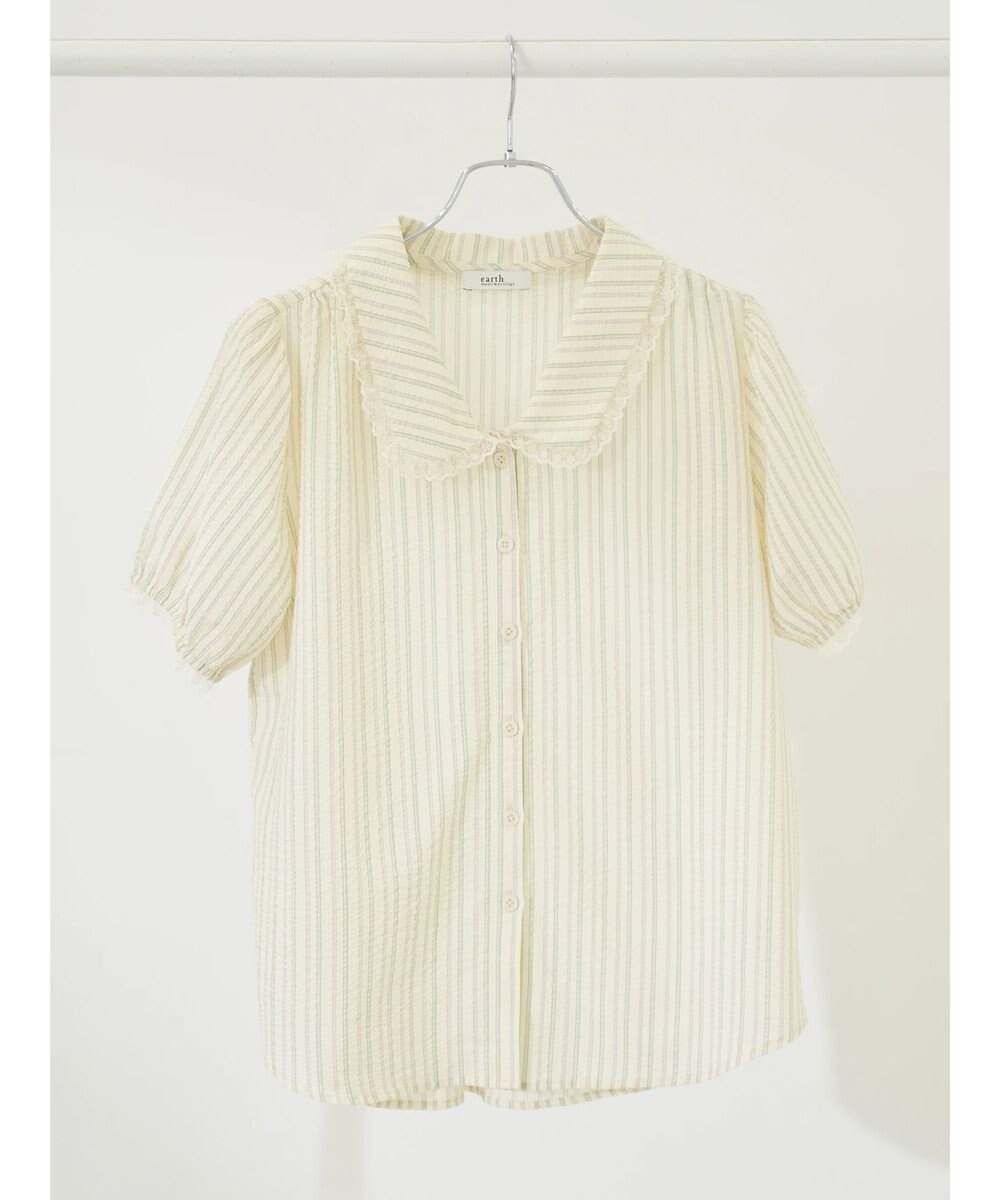 earth music&ecology ミニパフショートスリーブブラウス 